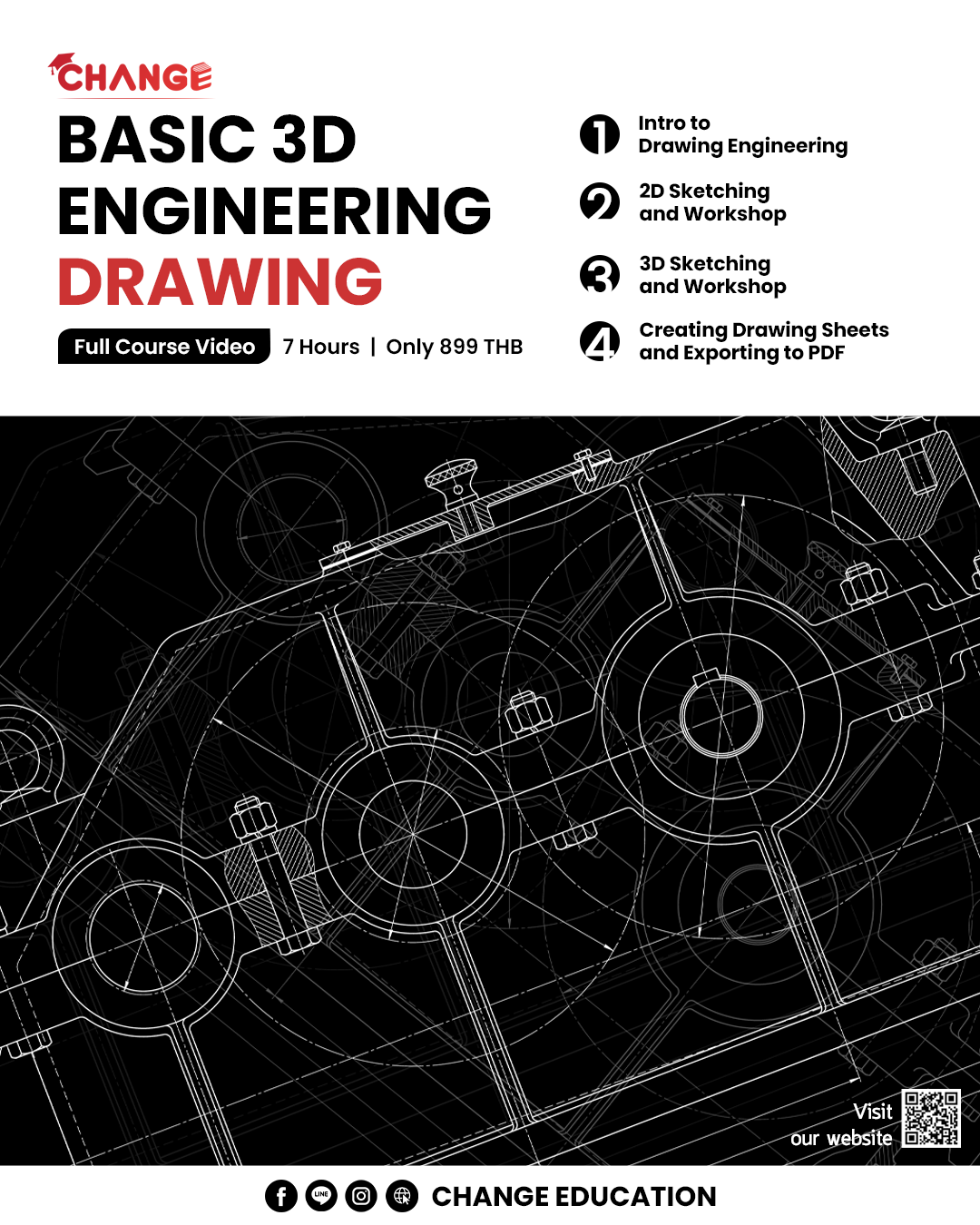 MEMO2403 B3DDE Poster-Big.png Drawing, 3D, Drawing Engineering, งานเขียนแบบ, เขียนแบบวิศวกร, คอร์สเขียนแบบ